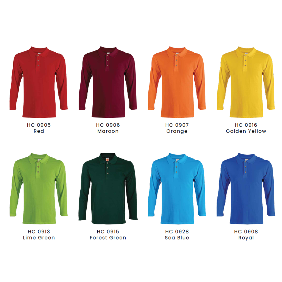 HC09 CVC Honeycomb Long Sleeve Polo Shirt - Image 2