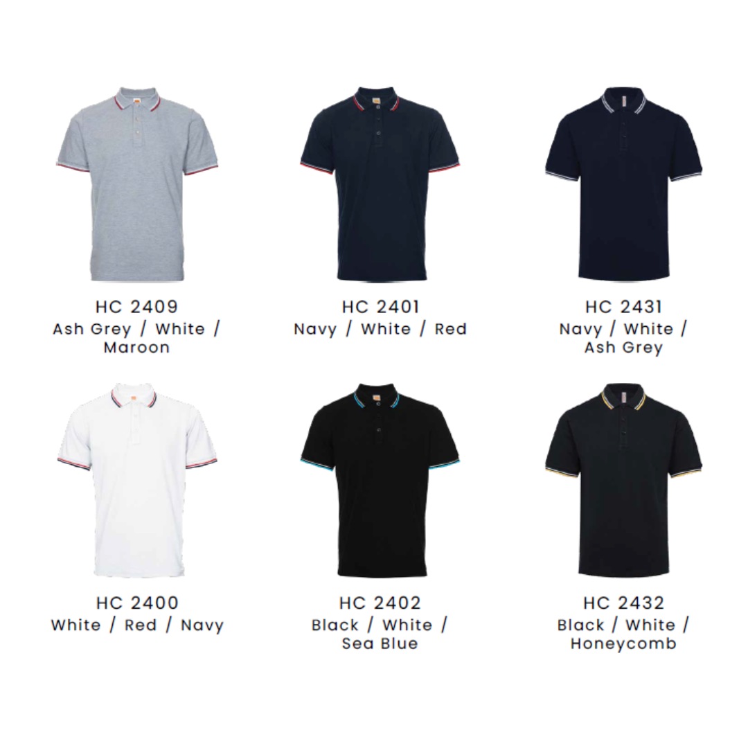 HC24 CVC Honeycomb Tipped Collar & Cuff Polo Shirt - Image 3