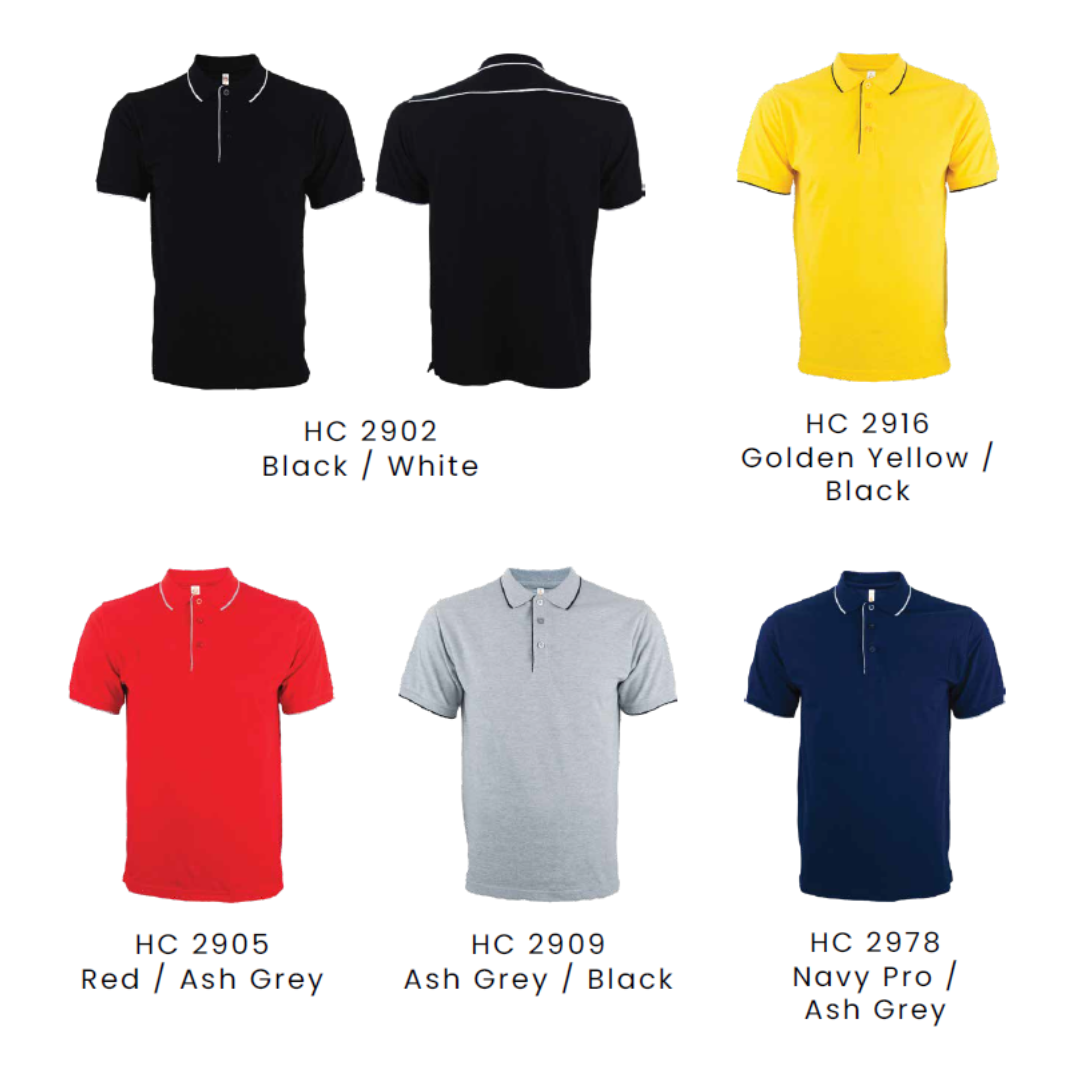 HC29 CVC Honeycomb Tipped Collar and Cuff Polo Shirt - Image 2